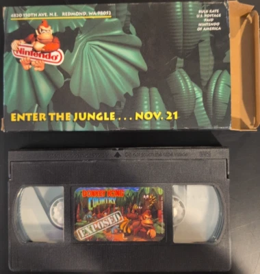 1994 Nintendo Enter the Jungle Nov 21 Promo VHS Tape Donkey Kong Country Exposed - Image 1 of 2