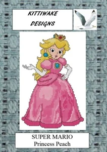 Princess Peach - Super Mario Cross Stitch Kit by Kittiwake Intermediate Kit - Picture 1 of 1