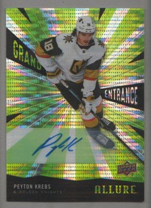 2020-21 Upper Deck Allure Hockey Grand Entrance Green #GE21 Peyton Krebs D AUTO