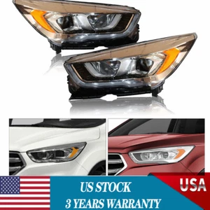 For Ford Escape 2017 2018 2019 Left+Right Xenon HID Halogen Headlights Headlamps - Picture 1 of 24