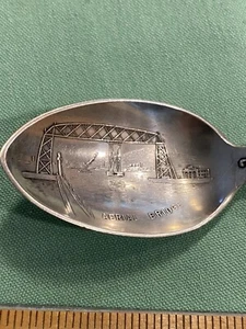 Aerial Bridge Duluth Minnesota Sterling Souvenir Spoon   (S85) - Picture 1 of 18