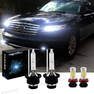 For Infiniti FX35 2006- 2011 2012 HID Headlight Led Fog Light Bulbs White Kit 4x - Image 1 of 4