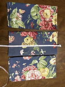 3 tovaglioli stoffa vintage casale floreale country shabby chic 18" quadrati retrò blu - Foto 1 di 12