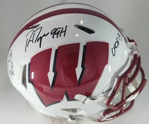 Casco de velocidad auténtico tamaño completo firmado por Badgers RON DAYNE AUTOMÁTICO con 3 piezas - JSA - Imagen 1 de 2