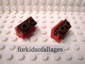 Lego 3937 & 3938 Hinge Red Brick Base w/ 1x2 Top Plate Brown 2 Hinged Sets 7119