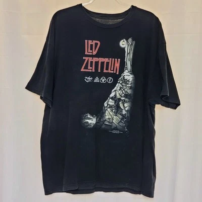 Camiseta Led Zeppelin Ermitaño Golpeado Gráfico Desteñido Bravado 2008 Para Hombre XXL Rock Foto 1 de 4