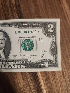 2017 A Crispy $2 Two Dollar Bill Star Note Federal Reserve Note  - Picture 1 of 3