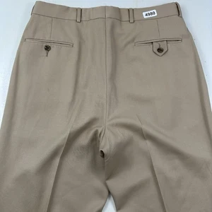 Vintage Tommy Hilfiger Baggy Bundfaltenhose Herren 34x30 Bündchen Beige Wolle High Rise LESEN - Bild 1 von 13