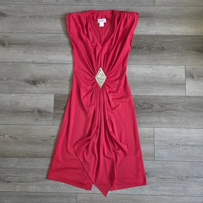 Fredericks Of Hollywood Red Retro Sequin Glamour Dress Women Sz 5/6 Shoulder Pad - Image 1 of 4