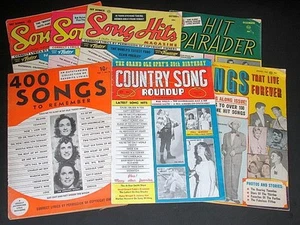 Lot of 7 Vintage Music Song Book Magazines ©1941-65 - Picture 1 of 8