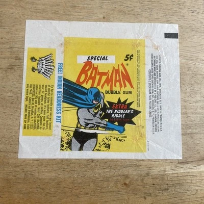 1966 Topps BATMAN 5c original  wrapper- RARE- SPECIAL yellow version- No Tears - Image 1 of 2