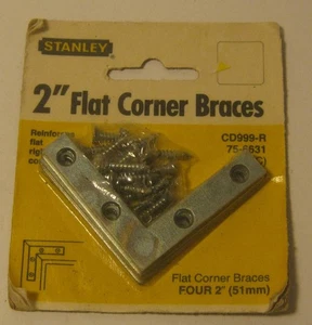 Soporte de esquina plana STANLEY 2"!! NUEVO paquete de 4 stock antiguo!!!! - Imagen 1 de 2