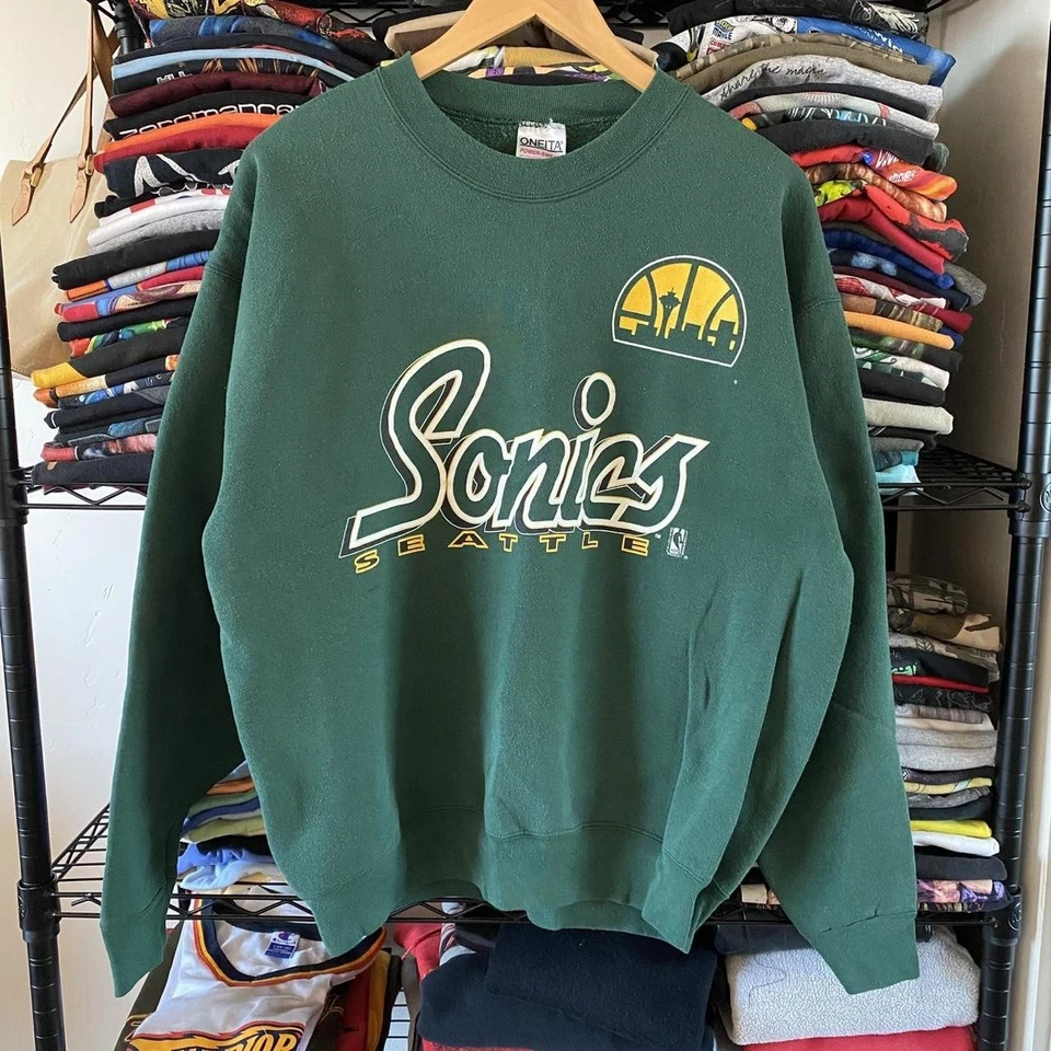Толстовка Seattle Sonics баскетбол НБА 1990-е Forest зеленая толстовка RM2004 - Изображение 1 из 1