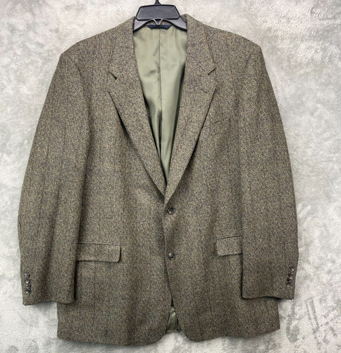 Blazer cappotto sportivo tweed uomo Burberry taglia 48L marrone 2 bottoni made in USA