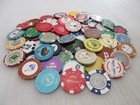 66 Casino Gaming Poker Chip Lot Las Vegas $1 New & Used Chipco Paulson Clay room