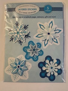 Adesivi Natalizi Forniture Scrapbooking - Nuovi In Confezione - Fiocchi di Neve - Foto 1 di 3
