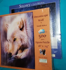 SunsOut 500 Piece DREAMSCAPE WOLF Jigsaw Puzzle & Another Wolf Puzzle - Picture 1 of 8