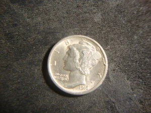 1916 BU Mercury Dime Super Fasces Original Skin CAL - Picture 1 of 2
