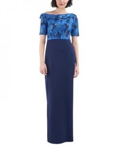 New $258 JS Collections Women's Long Short Sleeve Maxi Dress A3516 - Picture 1 of 15