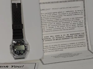 HANIG & CO. CHRONO ALARM WATCH WITH STOPWATCH SNOOZE ALARM  HOURLY CHIME UNISEX - Picture 1 of 3