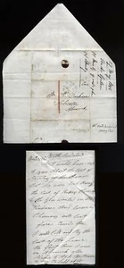 1846 Pre-Paid 1d NORTH SUNDERLAND PENNY POST + BELFORD Letter Andrew Gibson - Picture 1 of 1