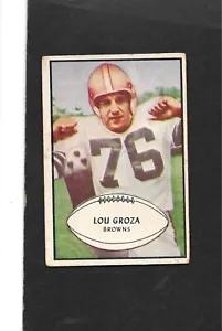Bowman Football 1953 Lou Groza #95 Browns G/En muy buen estado pliegue delantero - Imagen 1 de 2