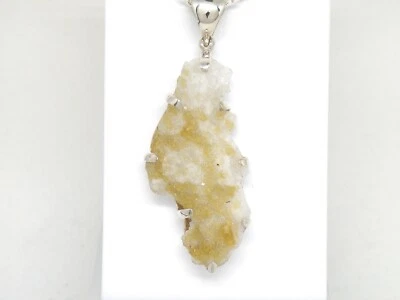 Auténtico colgante Starborn citrino barita druso espécimen montaje en plata .925 Foto 1 de 4