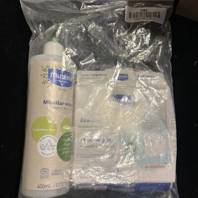 Agua micelar Mustela sin fragancia con aloe vera orgánico/aceite de oliva y toallitas #S1 Foto 1 de 3