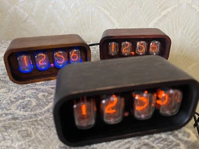 Custom Nixie Сlock IN-12 Vintage Wooden Case ! MADE INDIVIDUALLY ! Guaranteed ! - Image 1 of 4