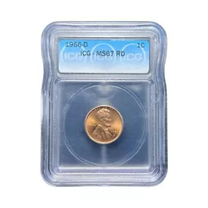 1956 D Lincoln Wheat Cent 1C - ICG MS67 RD - 0097 - Picture 1 of 3