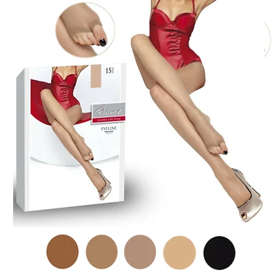 FIORE EVELINE Damen Strumpfhose Toeless zehenfrei Peeptoes Tights 15 DEN glatte  - Bild 1 von 4