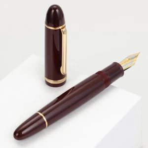 JinHao X159 Füllfederhalter aus Acryl, schwarz, Metall, Goldclip, 0,5 mm F-Feder - Photo 1/15