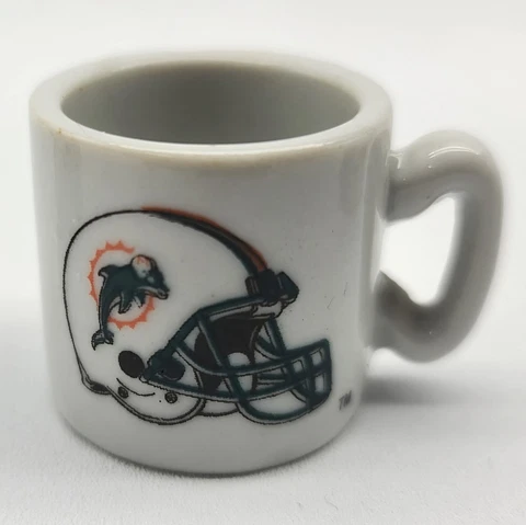 ⭐️ NFL Football Miami Dolphins Ceramic Gumball Mini Coffee Mug - 1.25" Tall Cover