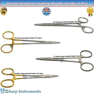 CrileWood Hemostat Suture Needle Holder Forceps Mayo Locking Dental Instruments - Picture 1 of 10