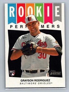 GRAYSON RODRIGUEZ 2023 Heritage High Number ROOKIE PERFORMERS #RP-11 Orioles RC - Picture 1 of 2