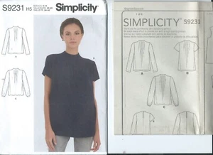S 9231 sewing pattern Pullover TOP BLOUSE Sleeve Variations sew sizes 6~14 UNCUT - Picture 1 of 1