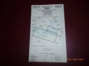 BRITISH AIRWAYS AERAD RADIO NAVIGATION CHART LOW ALTITUDE 47th EDITION AUG 1978 - Picture 1 of 8