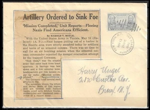 WW2 UNITED STATES  FDC 1942 WITH NEWSPAPER CLIP OF WAR VERY RARE - Picture 1 of 2