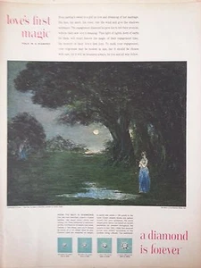 1961 Debeers Landschaft der Liebe Gemälde von Darrel Austin Original Druck Anzeige - Bild 1 von 1