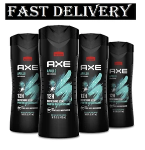 AXE Body Wash for Long Lasting Freshness Apollo Sage Cedarwood Mens 4 pack 16 FL - Picture 1 of 10