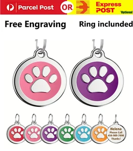 Pet ID Tag Deep Engraved Dog Cat Name Personalised Customised Name Tag - Picture 1 of 20