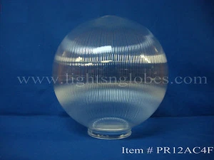 12" ACRYLIC ROUND PRISMATIC GLOBE LIGHT FIXTURE POST LIGHTING OUTDOOR STREET - Picture 1 of 1