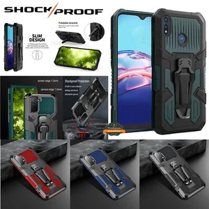 For Apple iPhone 13 Pro Max Hybrid Dual Layer w/ Belt Clip Kickstand Case Cover - Picture 1 of 41