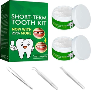 Zahnreparatur-Set – 60 G Temporäre Künstliche Zähne Ersatz Perlen Kit Mit 3 Stüc - Bild 1 von 12