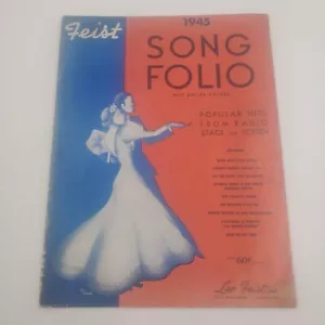 Chitarra Leo Feist 1945 Song Folio Skip to My Lou The Trolley Song Rum & Coca Cola - Foto 1 di 7