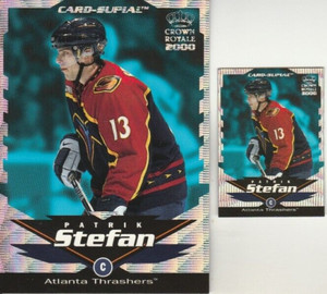 (2) 1999-00 Crown Royale Card-Supials #3 Patrik Stefan w/Paired Mini Insert!