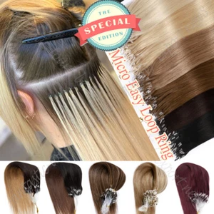 200G Micro Loop Ring Link Beads Remy Human Hair Extensions Micro Bead Tip Blonde - Picture 1 of 28