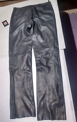 Polo Ralph Lauren Mujer Cuero Negro Mediano Leggings Pantalones Ajustados Talla 6 India Foto 1 de 4