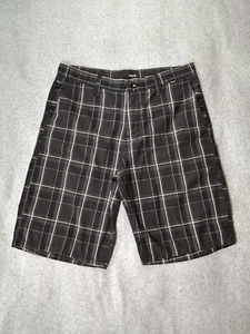 Hurley Shorts Mens W32 Plaid Chino Skating Surfing Hiking Swimming Fishing - Picture 1 of 12