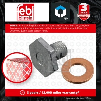 Sump Plug fits LAND ROVER FREELANDER L359 2.2D 06 to 14 Oil Drain LR004304 Febi - Image 1 of 2